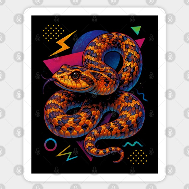 Retro Neon Hognose Snake Sticker by Reptiq's Store